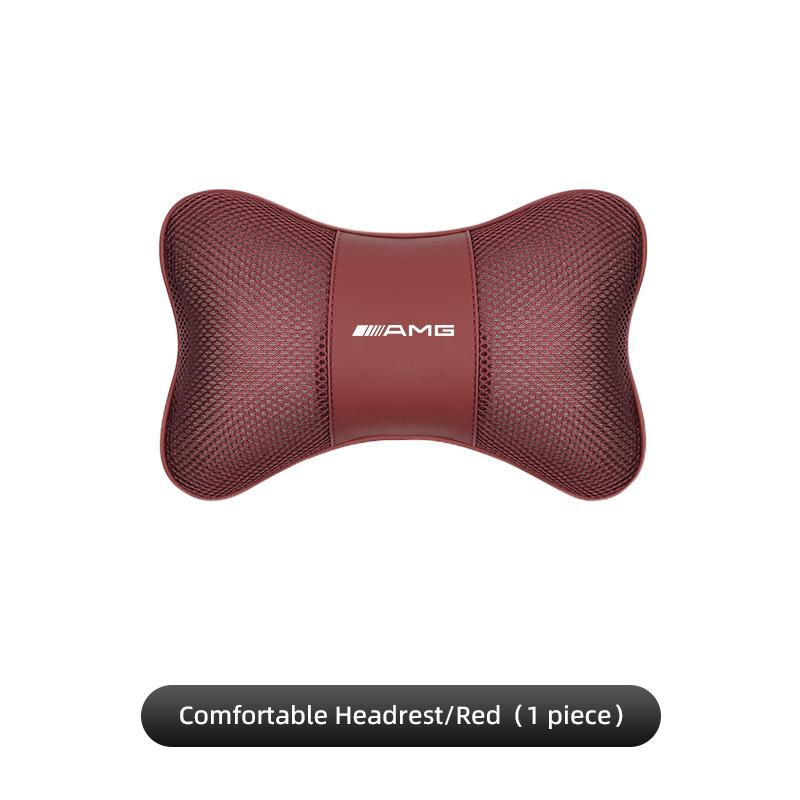

1Pcs Ice Silk Car Seat Headrest Neck Pillow For Mercedes Benz AMG GLC GLE W204 W205 W203 W211 W212 W213 W206 W210 W169 W220 W246 червоний