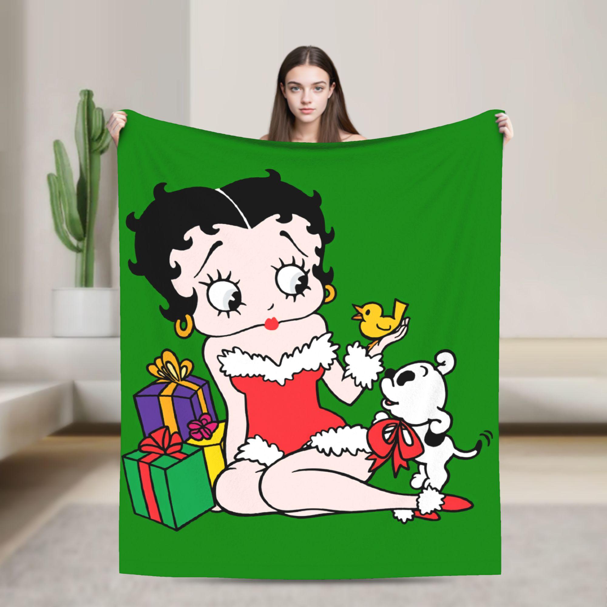 

Warm Blanket Airplane Travel B-Bettys Boops Bedding Throws Flannel Bedspread For Home Decor Graphic Sofa Bed Cover 75cmx90cm