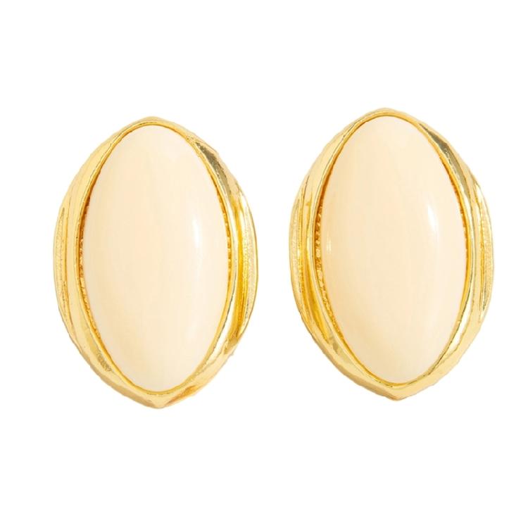 Elegant Geometric Elliptical Earrings Stylish Oval Shaped Ear Studs Fashion Jewelry Accessories for Women белый