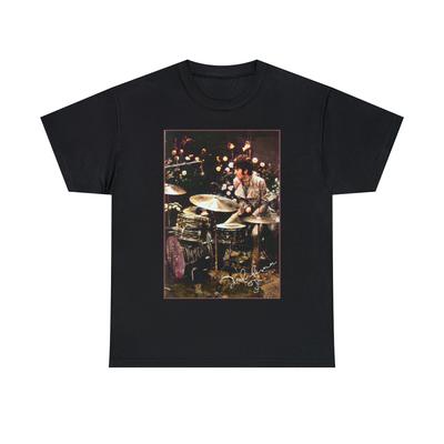 John Lennon Playing Ringo's Drums Rare Retro Pic1960s Short Sleeve Tee