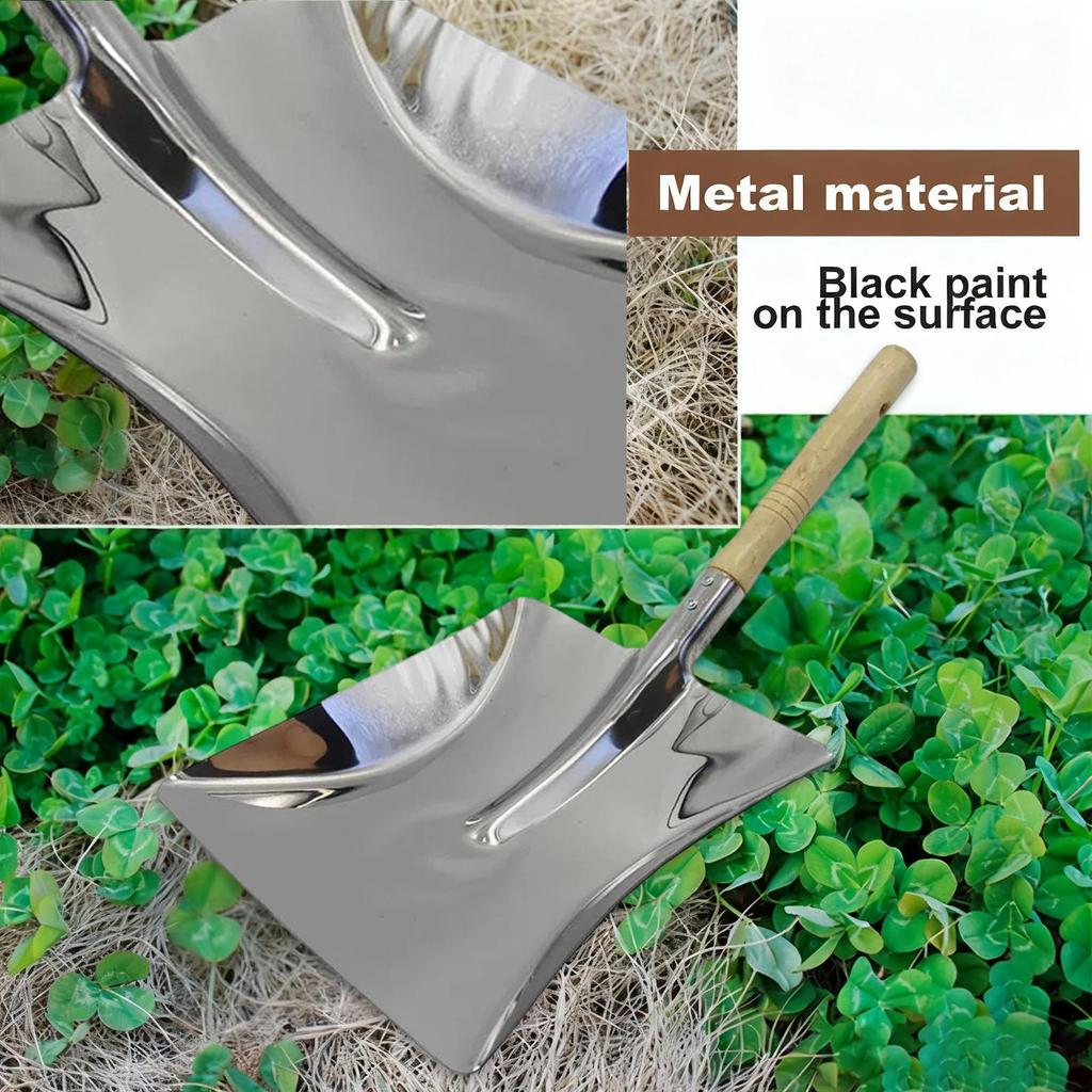 1 Piece Fireplace Ash Shovels Tool Gardening Wooden Handle for Wood Burner