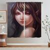 Female Elf Bedroom Curtains 2 Pieces Short Window Curtains for Living Room Partition Curtain Rods Curls Blinds Tentacles Blind