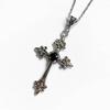 2pcs  Crucifix Pendant Neckchain Gothic Necklace Fashionable Unisex Accessory