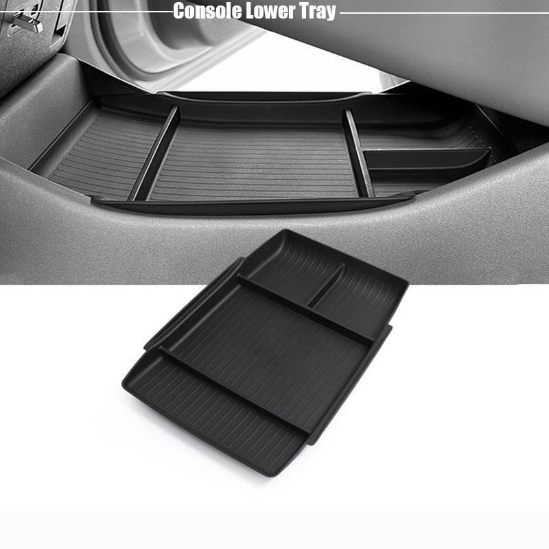 For Xpeng P7+ 2026 Armrest Storage Box Center Control Lower Tray Orgnizer Wireless Charging Pad Water Cup Holder Car Accessories