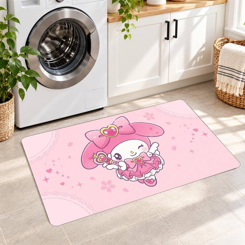 Flannel Kitchen Mat My Melody Soft Area Rug Non Slip Floor Carpet Home Decoration