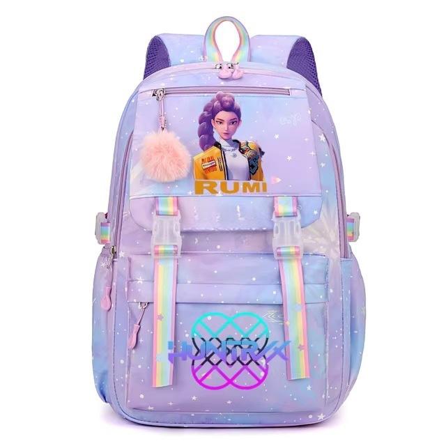 Kpop Witch Hunters Cartoon Backpack Girl Student Large Capacity School Bag Elementary School Student Backpack Lightweight