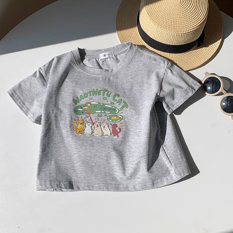Boys And Girls Casual Short-sleeved T-shirts For Summer, Cute Children s Tops 100cm