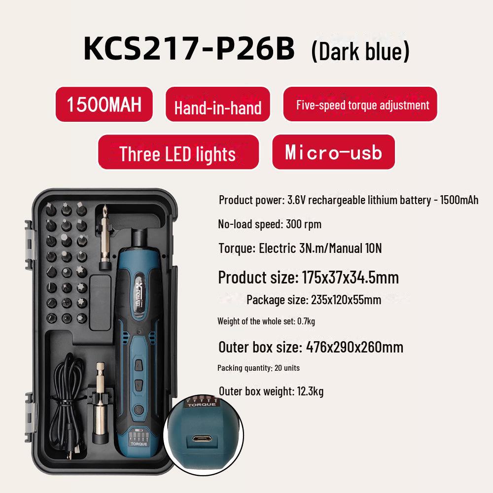 Rechargeable Lithium Battery Electric Screwdriver Set - Manual & Automatic Modes for Household Maintenance