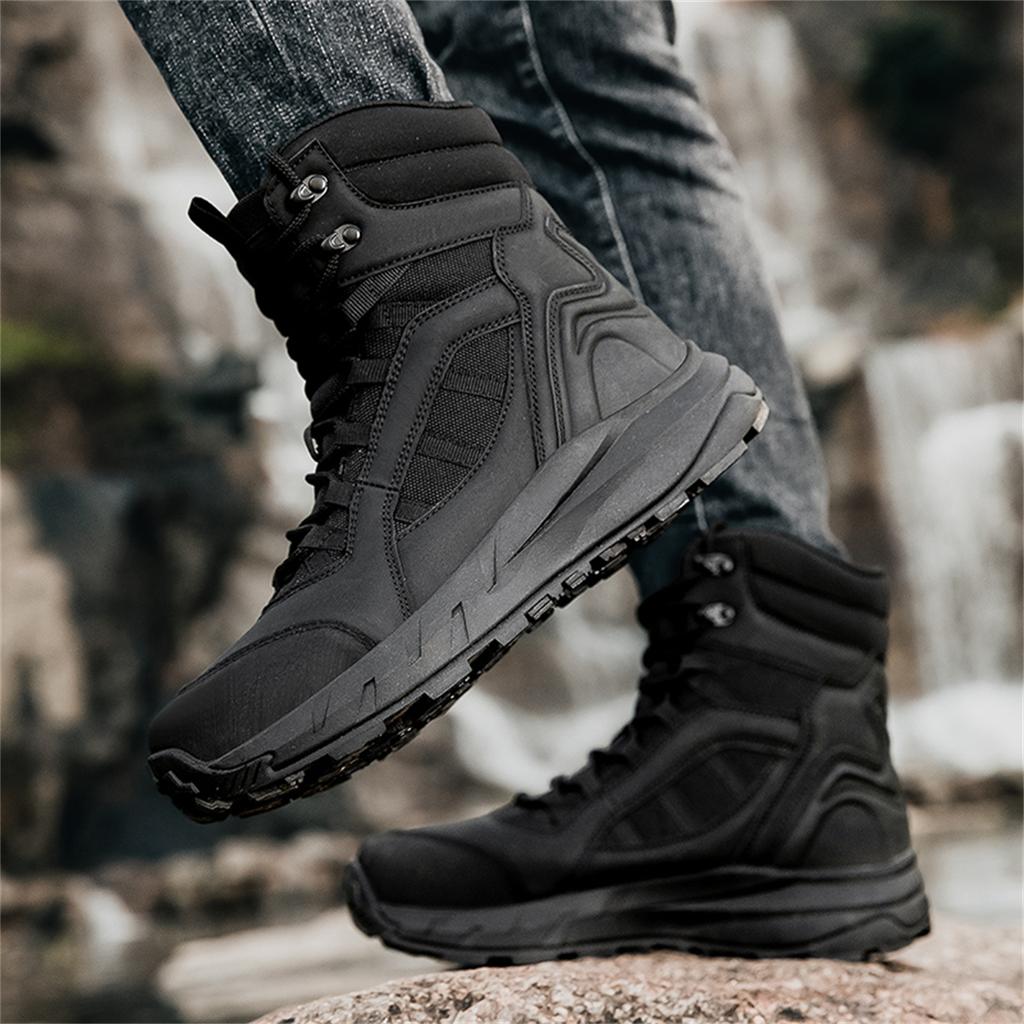 TUINANLE High-Top Hiking Shoes Safey Boots Unisex Large Sizes Perfect for Autumn Men Outdoor Walking Boots
