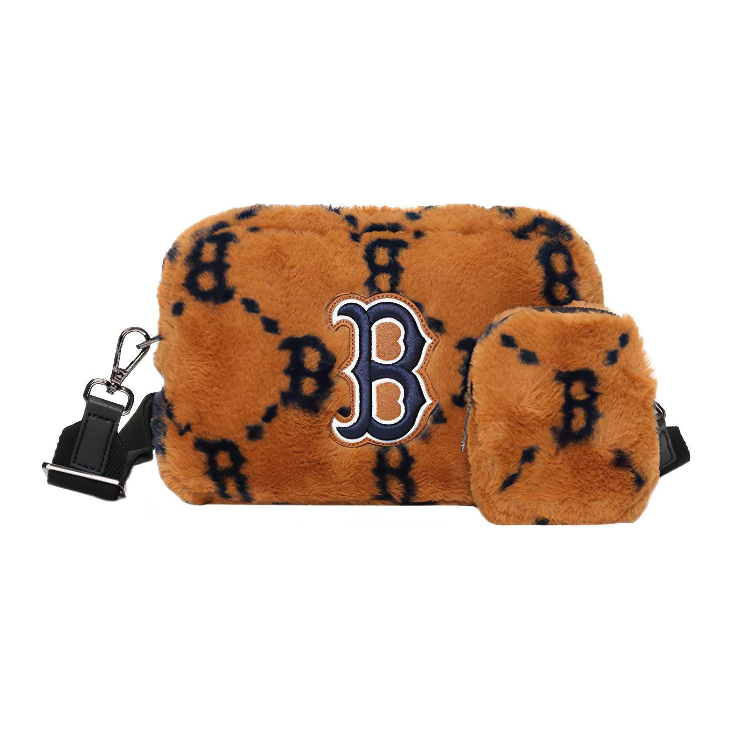 

MLB Monogram Series Diamond Pattern Plush Large Letter Logo Boston Red Sox Camera Bag Unisex Shoulder Bag Brown 3ACRM1026-43BRD Brown