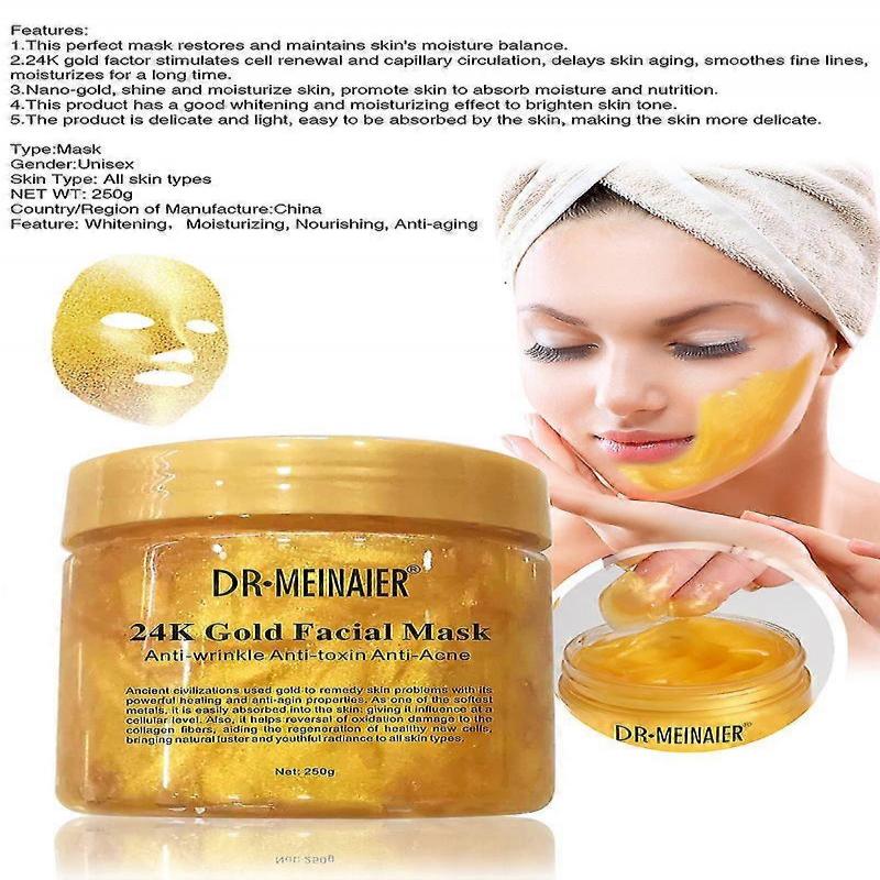 Barsinfi 24k Gold Peel Off Mask Anti-wrinkle Anti-ageing Face Mask Face Care Whitening Face Masks Skin Care Facelifting Firming Mask 250g
