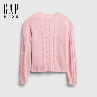 Girls' 2025 Autumn Cotton Cable Knit Sweater