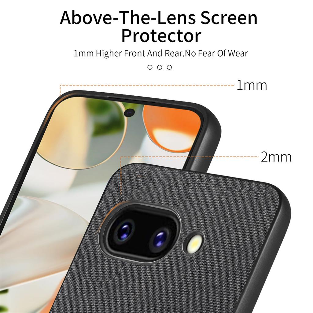 For Google Pixel 9a Leather Phone Back Cover with Cloth Texture