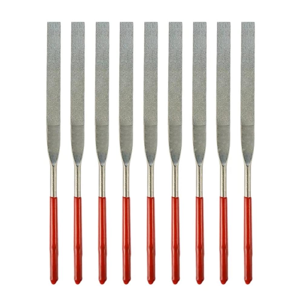 Needle Files Set Mini Needle Files 3*140mm Flat Grinding Red+Silver Indoor Room Home Widely Used Long Service Life