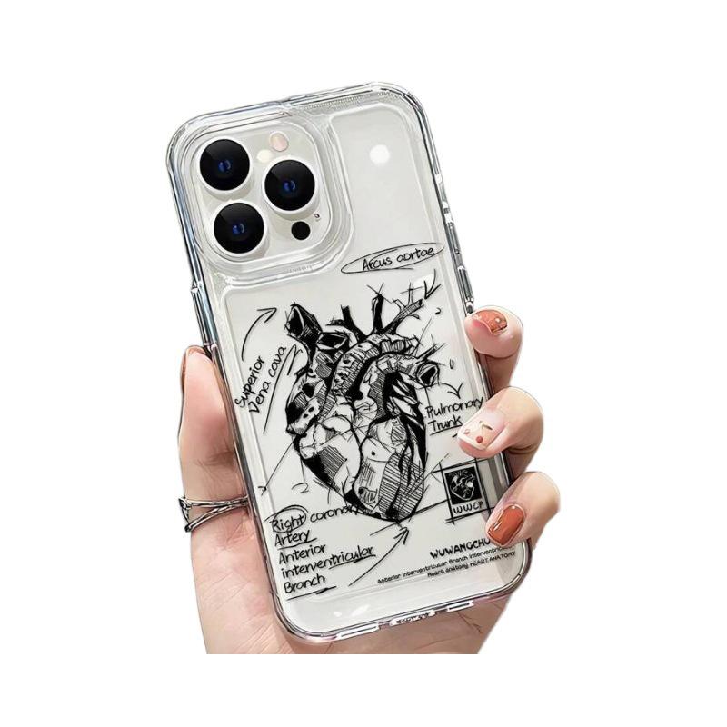 Black Heart Frosted Protective Case for iPhone 11/11 Pro Max