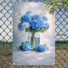 Vintage Metal Wall Poster Teal Rose Teacup 20x30cm Wall Decor
