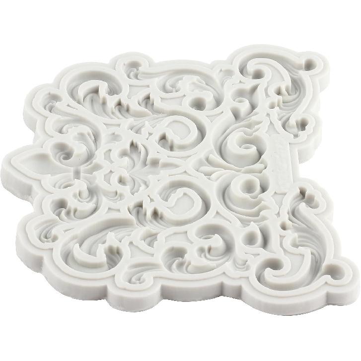 Baroque Fondant Mold Curlicues Scroll Lace Silicone Molds Filigree Mold 3D Sculpted For Sugar Cake Decorating Cupcake Topper Candy Chocolate Gum