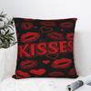 Soft and Sweet Living Room Love Kiss Red Lips Red Lip Print Decor Pillowcase Merch  Pillow Covers Square Multiple Sizes