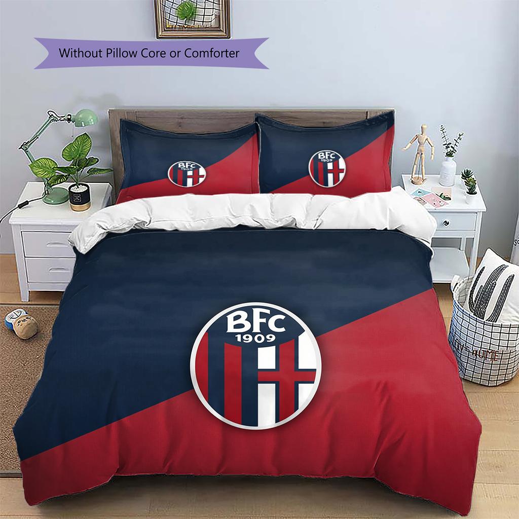 Bologna FC Pattern Bedding Home Decoration Birthday & Festival Gift (1 * duvet cover + 2 * pillowcase, without core)