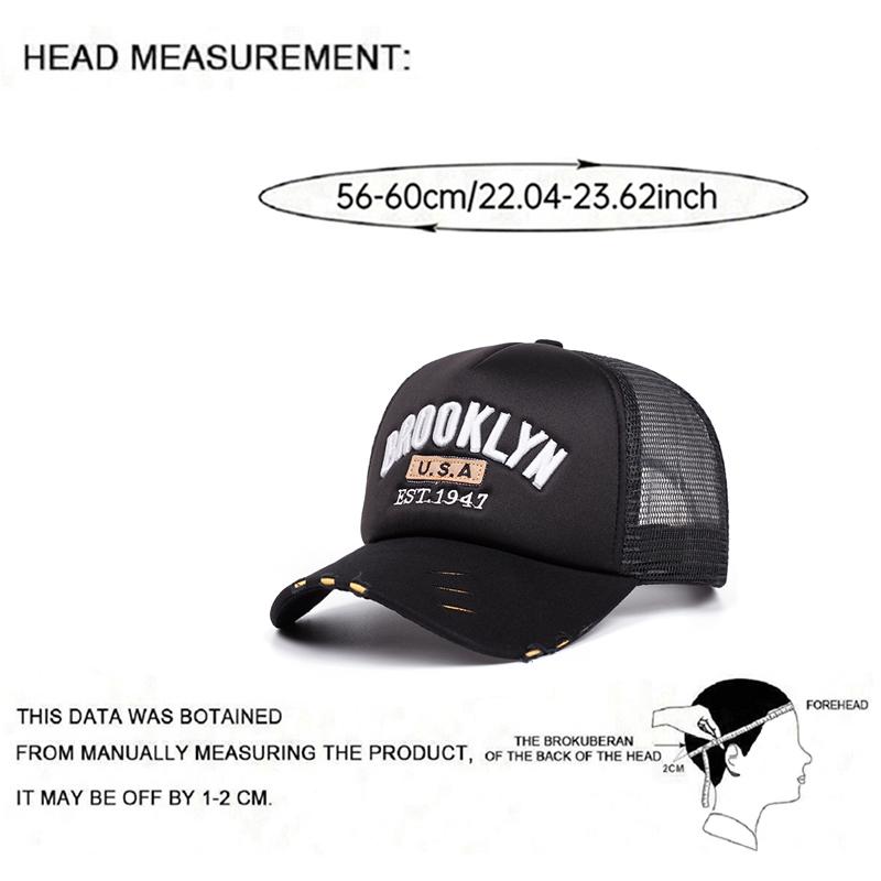 2026 New Baseball Hat BROOKLYN1947 Embroidered Hip Hop Skateboarding Hat Daily Commuting Decoration Sunshade Hat Unisex Mesh Hat