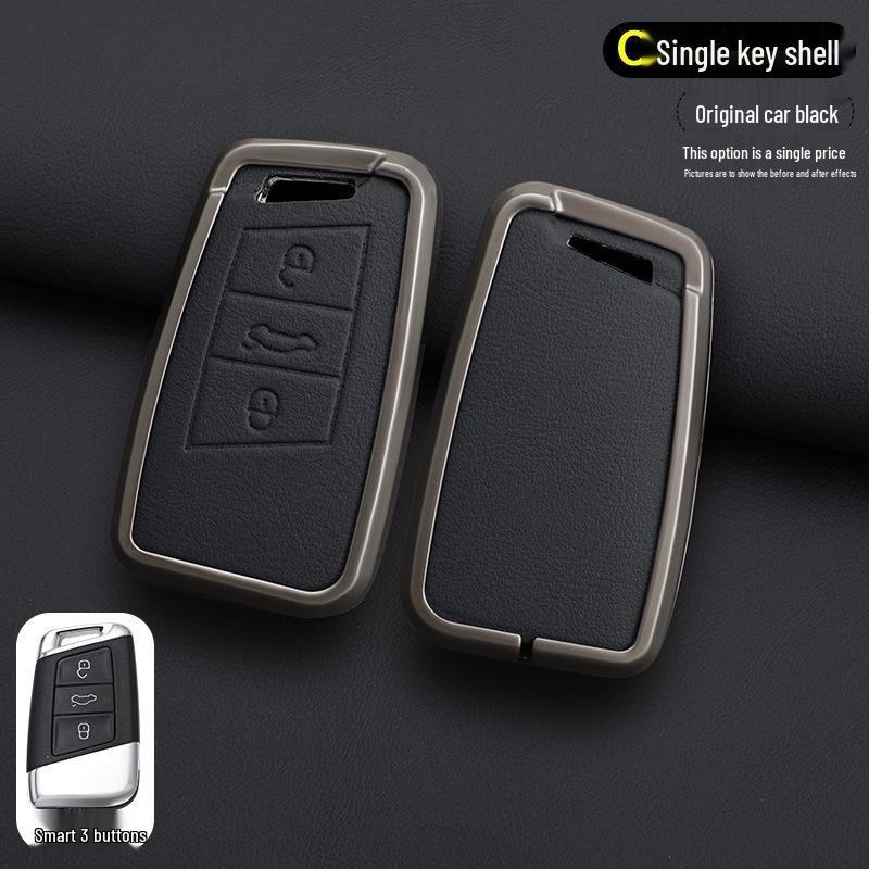 Volkswagen Key Case for Magotan, Passat, Tiguan, Sagitar, Tayron, CC, Lavida - Men's Car Key Shell with Buckle