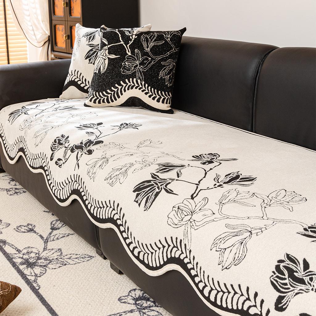 1 Stück Sofakissen mit Blumenmuster, Moderner Stil, Schneesamt, Unregelmäßige Form, Kratzfest für Katzen, Geeignet für den täglichen Gebrauch im Wohnzimmer