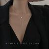 Square Strip Round Flash Diamond Double-layer Necklace Female Collarbone Necklace Cold Collarbone Chain Female Simple Temperament Neck Chain