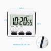 Black Magnetic Kitchen Count Up Down Digital LCD Timer for Cooking Studying