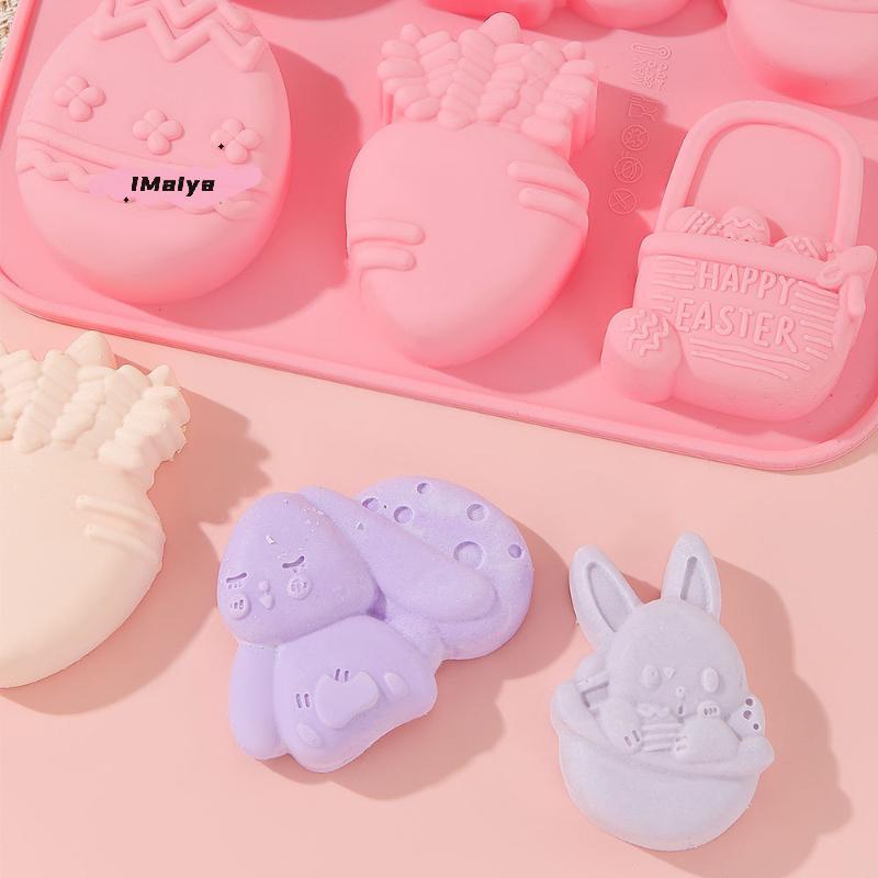 M-Easter Bunny Egg Shaped Silicone Mold DIY Cake Cookies Mold Chocolate Candy Baking Tool For Easter Birthday Party Decoration