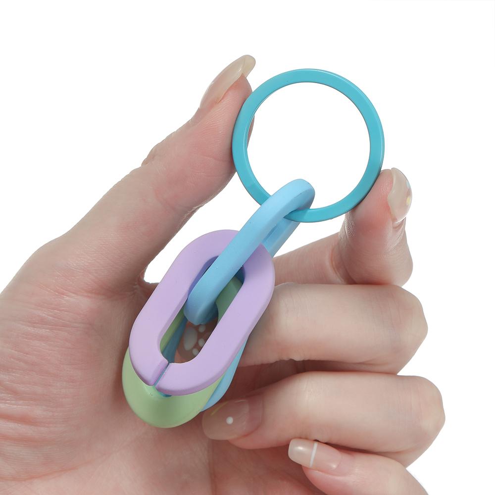 1pc Colorful Acrylic Links Chain Keychain Handmade Car Key Ring for Women Men Handbag Accessories DIY Friendship Gifts