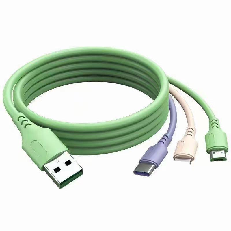 

Жидкий силиконовый кабель USB-C 3-в-1 для зарядки устройств Android