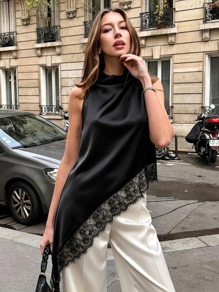 Sleeveless Oversized Vintage Patchwork Casual Loose Tank Tops for Women Summer Vest T-shirt
