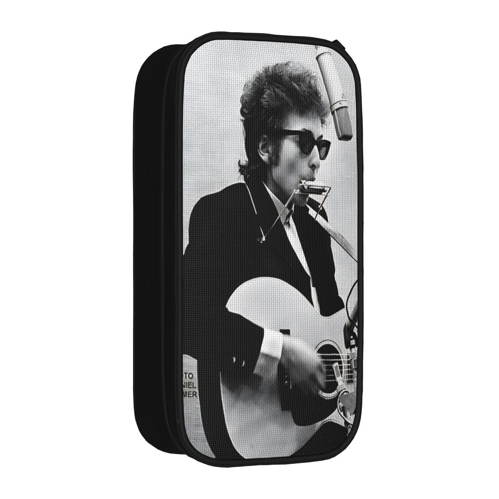 Bob Dylan Singer Pen Box Double Layer Large Capacity For School Pencil Bag Gift