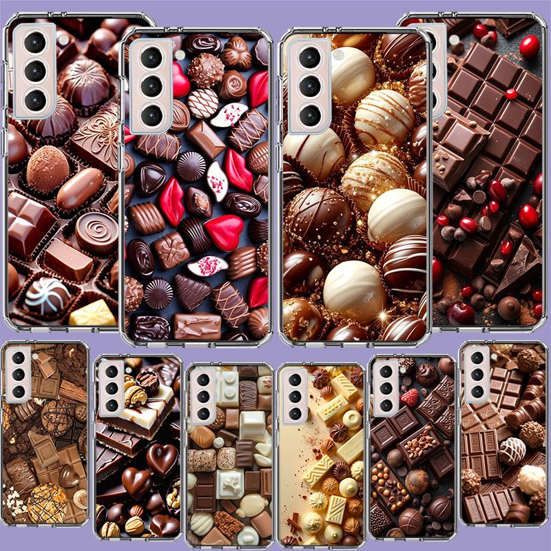 Soft Chocolate Truffles Phone Case for Samsung A16 A17 A26 A36 A56 A57 A55 A54 A37 A15 A25 A35 A14 A24 A34 Galaxy Note 20 10 A07