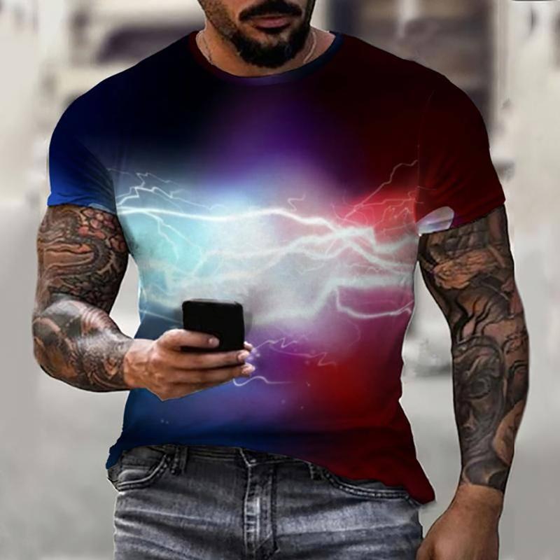 Lightning 3D Print T-shirt Men Women Fashion Streetwear Casual Short Sleeve T Shirts Oversized Harajuku Tees Kids Tops Clothing