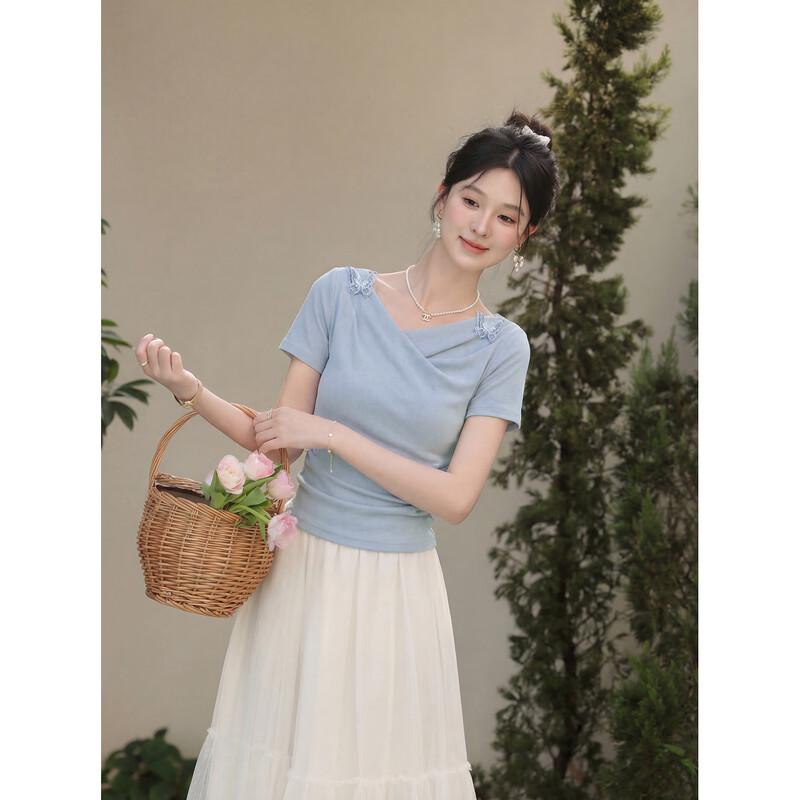 

Women s Korean Style V-Neck Butterfly Short Sleeve T-Shirt L