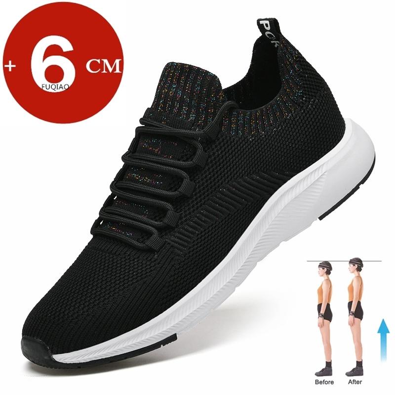 Loafers Men Elevator Shoes Chunky Lift Sneakers Mesh White Comfortable Breathable Height Increase Insole 6CM High Heel Sports