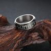 Nordic Viking Rune Stainless Steel Ring for Men Retro Simple Freely Spinning Anti-Stress Accessory  Gift