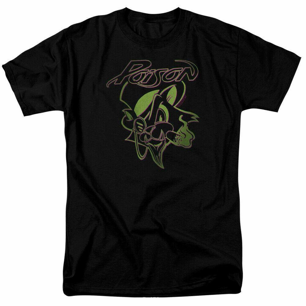 26 Poison Cat T Shirt Licensed Rock N Roll Band Music Merchandise Tee Black Unisex T-Shirt M