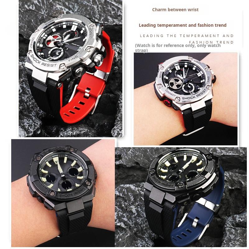 High quality Silicone Watch Strap for Casio G-Shock GST-W120L S130L S310 B100 GST-W100G Men Rubber Wristband watchband Bracelet