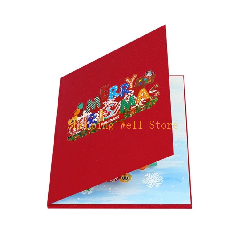 KX4B Festival Musical Holiday Greeting Card with Twinkling Lights Christmas Card