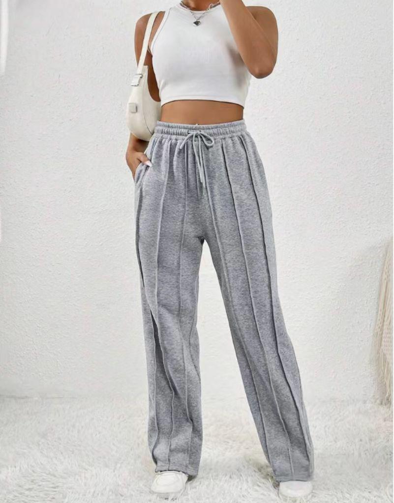 Autumn High Waist Wide Leg Loose Comfortable Women's Pants - Casual, Sports, Straight Leg