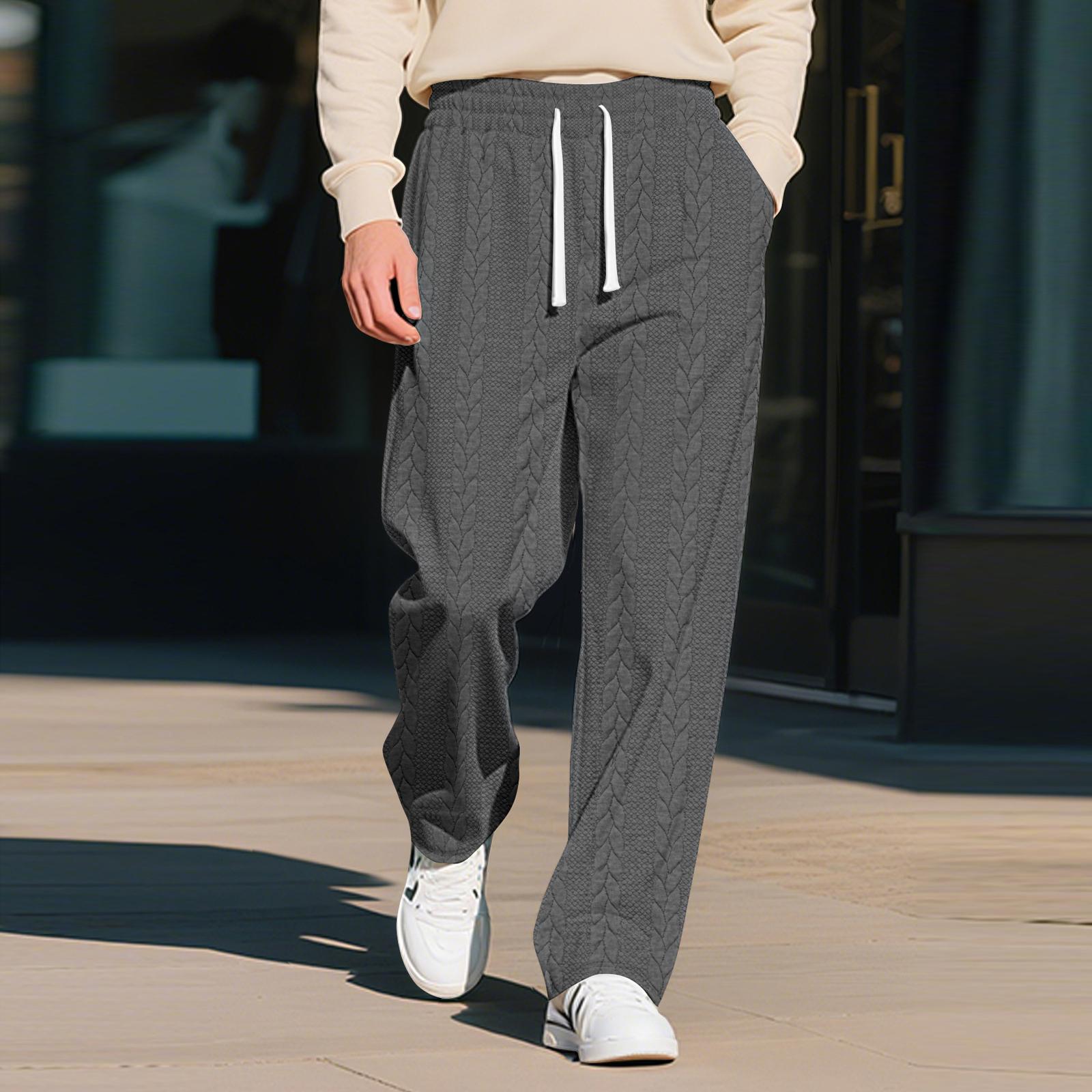 

Men s Casual Sports Solid Color Pattern Drawstring Pants L