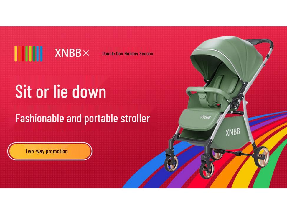 High View Reversible Baby Stroller: Sit & Lie Features, Foldable, Ultra-Light, Shock-Absorbing for Ages 0-3