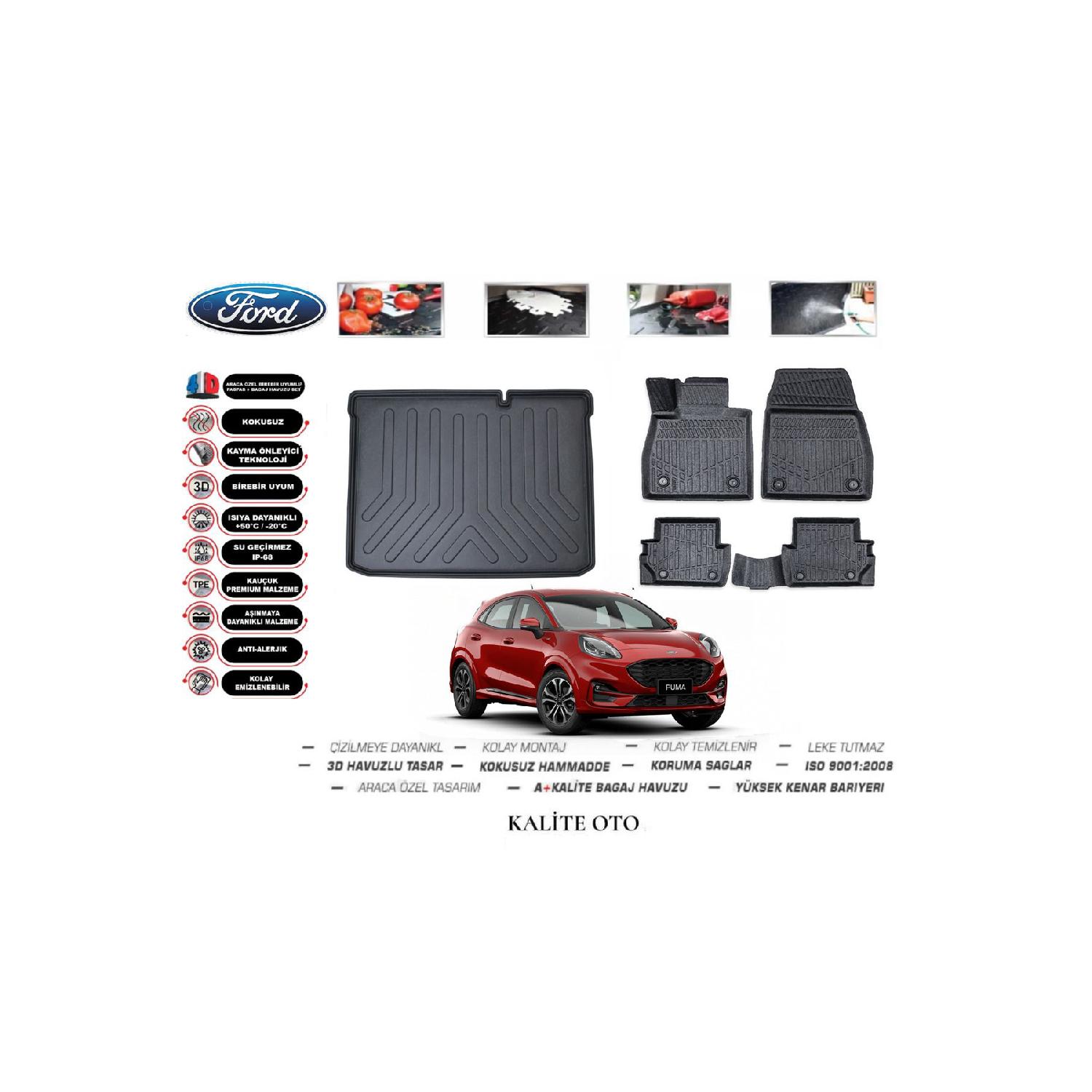 

Ford Puma 2024 Модель 3d Совместимый багажный бассейн 4d Набор ковриков для бассейна