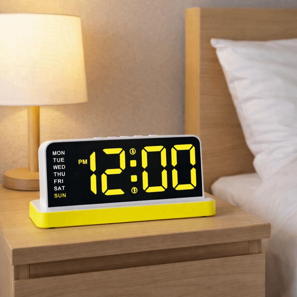 Adjustable Brightness Digital Alarm Clock Large Screen Table Clock LED Electronic Clock  Home Use
