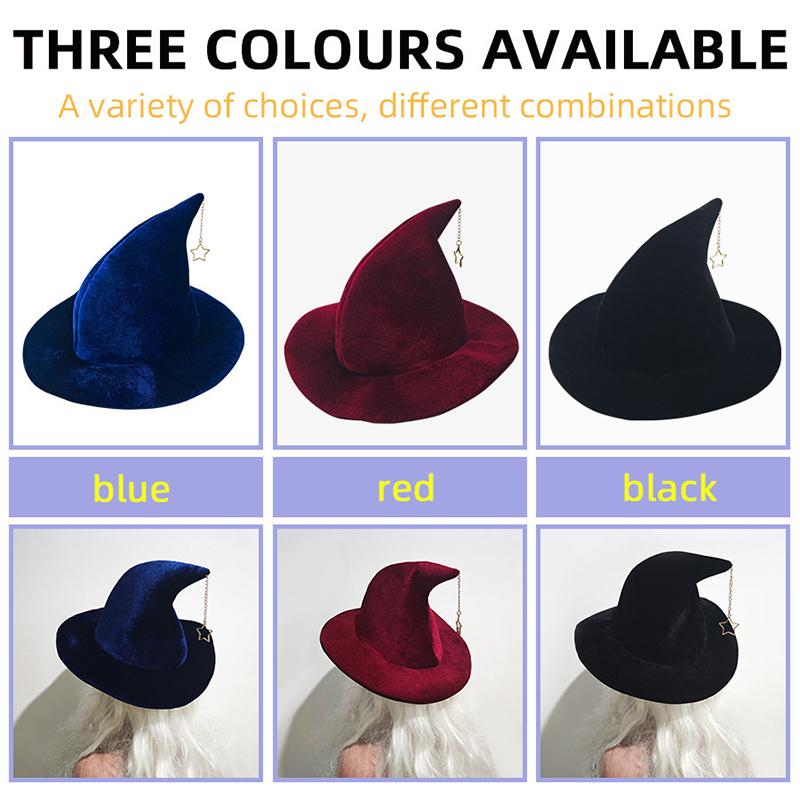 Star Pendant Witch Hat Wizard Hat Witch Hat Makeup Stage Party Dress Up Party For Performance