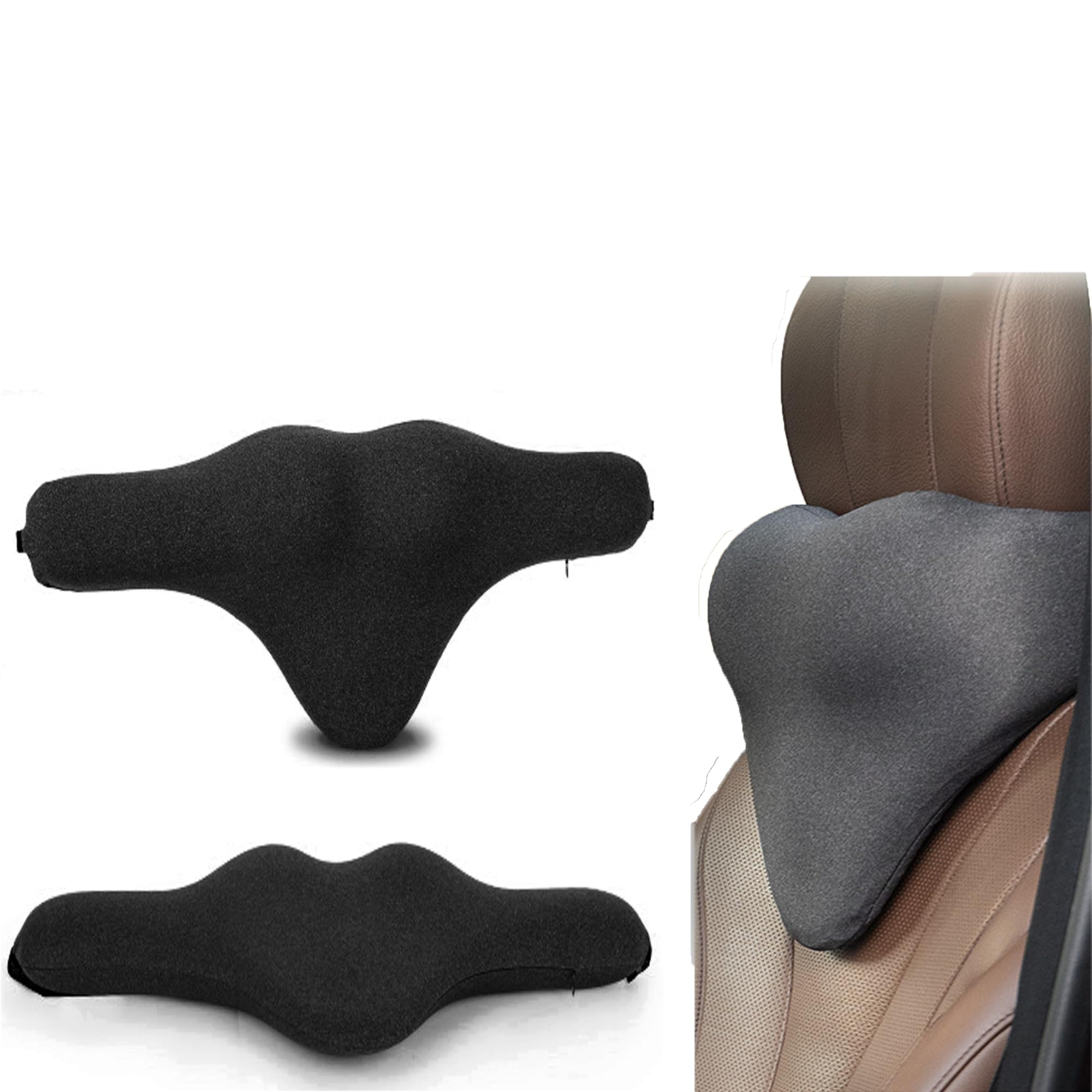 

Prudencrose Подушка для шеи с памятью для подголовника автомобиля, Идеально подходит для длительных поездок, Поддержка шеи и поясницы, Разбирается и подходит для автомобильных и офисных кресел, Пена, Поездки, Поддержка,