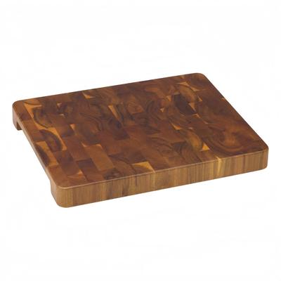 Acacia Wood Cutting Board with Suction Feet - Geometric Mosaic Style, Thickened Solid Wood for Kitchen Use.