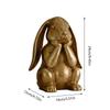 Gold Easter Bunny Figurine Thinking Rabbit Statue Spring Home Accents Resin Sculpture for Tabletop Shelf Farmhouse Office Decor